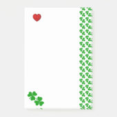 Klavertjes met rode hart briefpapier post-it® notes (Voorkant)