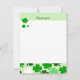 KLAVERTJES St. Patrick's Day 4x5 Platte bedankkaar Notitiekaartje