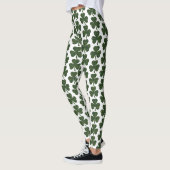 Klavertjes Vorm Geruit Donkergroen Leggings (Links)