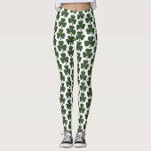 Klavertjes Vorm Geruit Donkergroen Leggings (Voorkant)