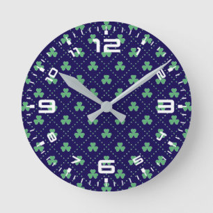 Klavertjesblad Sint-Patricksdag Patroon-53223 Ronde Klok
