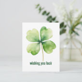 klavertjevier "Good Luck"-Briefkaart Briefkaart (Staand voorkant)
