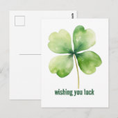 klavertjevier "Good Luck"-Briefkaart Briefkaart (Voorkant / Achterkant)