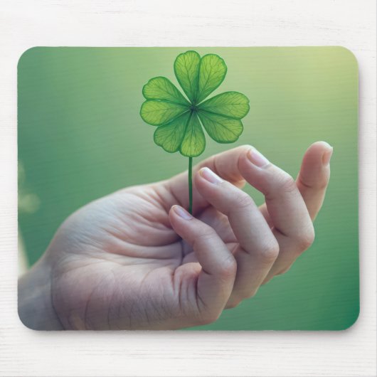 klavertjevier met handgreep muismat (Voorkant)