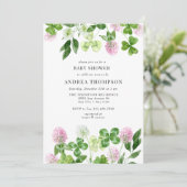 klavertjevier | Shamrock bladeren | BABY SHOWER Kaart (Staand voorkant)