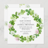 klavertjevier | Shamrock bladeren | BABY SHOWER Kaart (Voorkant / Achterkant)