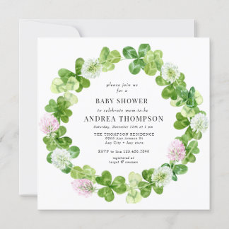klavertjevier | Shamrock bladeren | BABY SHOWER Kaart