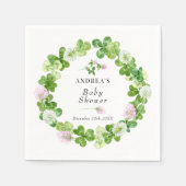 klavertjevier | Shamrock bladeren | BABY SHOWER Servet (Voorkant)