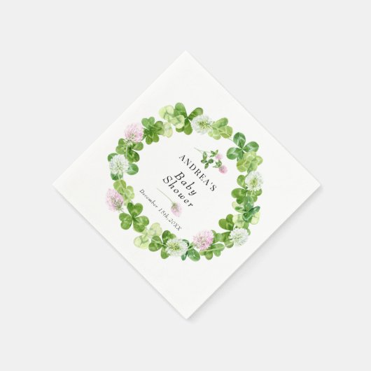 klavertjevier | Shamrock bladeren | BABY SHOWER Servet (Hoek)