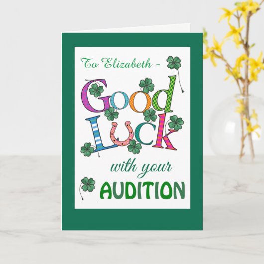 Klavertjevier van de Auditie van het Geluk van de Kaart (Gele Bloem)