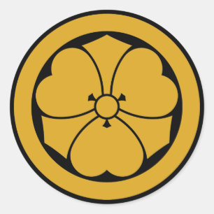 Klaverzuring met zwaarden in cirkel 1 ronde sticker