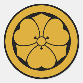 Klaverzuring met zwaarden in cirkel 1 ronde sticker