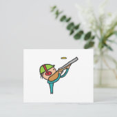 Klay Pigeon Trap Shooting Briefkaart (Staand voorkant)