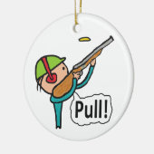 Klay Pigeon Trap Shooting Keramisch Ornament (Links)