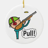 Klay Pigeon Trap Shooting Keramisch Ornament (Achterkant)