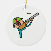 Klay Pigeon Trap Shooting Keramisch Ornament (Voorkant)