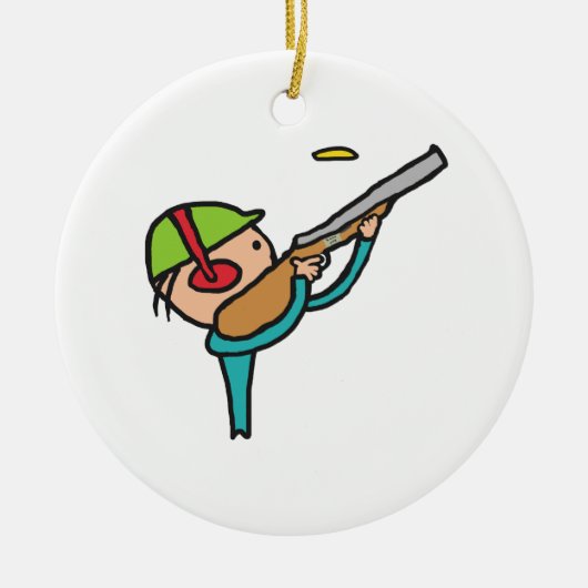 Klay Pigeon Trap Shooting Keramisch Ornament (Voorkant)