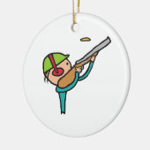 Klay Pigeon Trap Shooting Keramisch Ornament (Links)