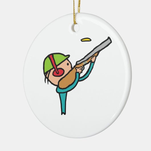 Klay Pigeon Trap Shooting Keramisch Ornament (Links)