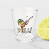 Klay Pigeon Trap Shooting Shot Glas (Voorkant)