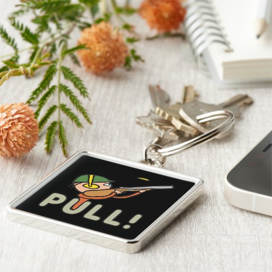 Klay Pigeon Trap Shooting Sleutelhanger (Zijkant)