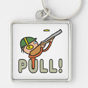 Klay Pigeon Trap Shooting Sleutelhanger