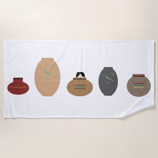 Klay Pots Beach Towel Strandlaken (Voorkant)