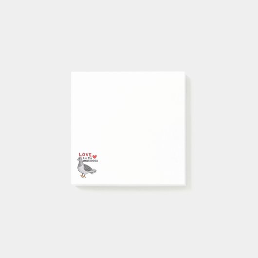 Klebezettel "Love For The Underdogs" Taube Post-it® Notes (Voorkant)