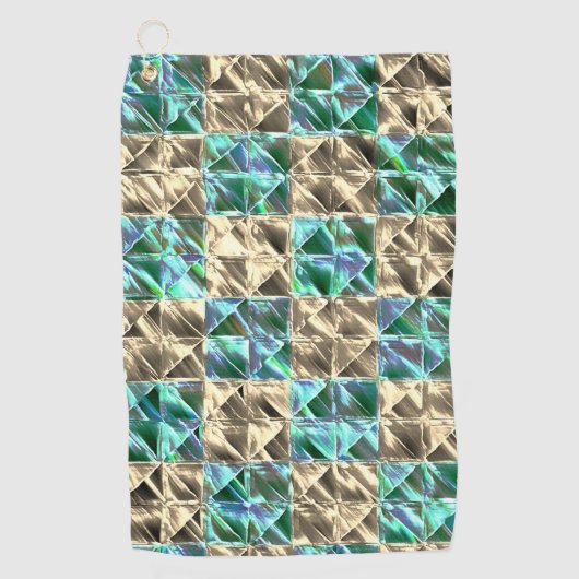 Kledig mintgroene tot beige tegels of gekleurde sc golfhanddoek (Voorkant)