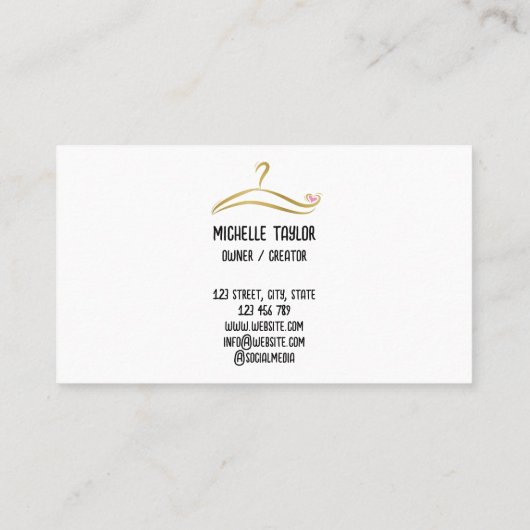 Kleding Aangepast T Shirt Afdrukkleding Winkel Visitekaartje (Achterkant)