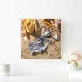 Kleding achter op strand vierkante klok (Huis)