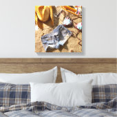 Kleding achteraan op strand canvas afdruk (Insitu (Slaapkamer))
