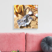 Kleding achteraan op strand canvas afdruk (Insitu (Woonkamer))