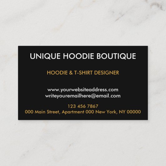 Kleding Apparel Sweatshirt Aangepaste monogram Visitekaartje (Achterkant)