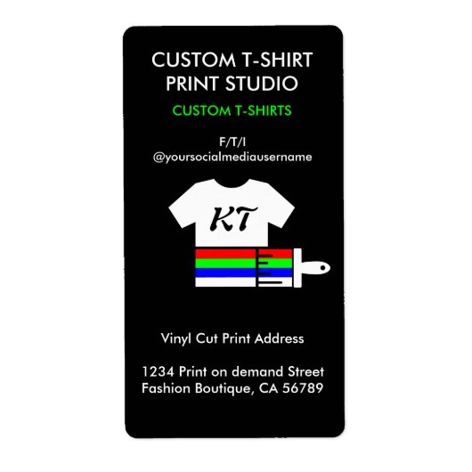 Kleding Apparel T-shirt Pod Vinyl Etiket (Voorkant)
