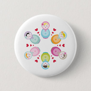 KLEDING:: babushka poppen - mandala Ronde Button 5,7 Cm