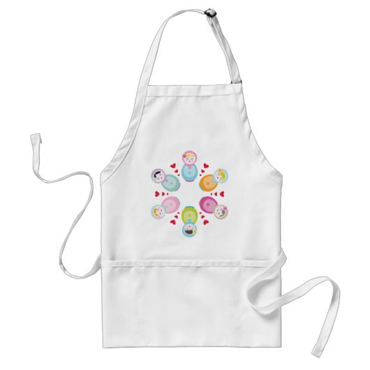 KLEDING:: babushka poppen - mandala Standaard Schort (Voorkant)