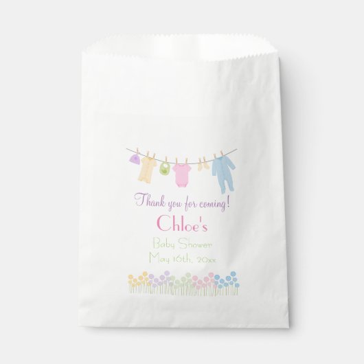 Kleding Baby shower Bedankzakje (Voorkant)