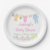 Kleding Baby shower Papieren Bordje (Voorkant)