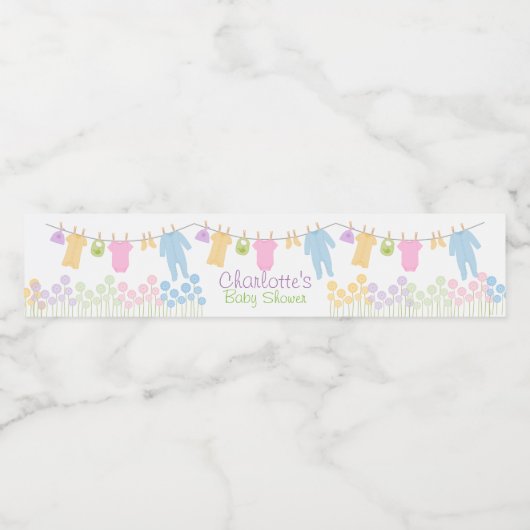 Kleding Baby shower Waterfles Etiket (Enkel label)