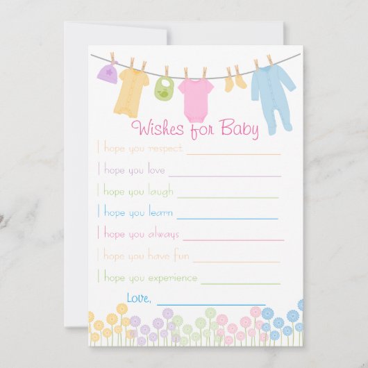 Kleding Baby shower wensen voor Baby spel Kaart (Voorkant)