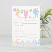 Kleding Baby shower wensen voor Baby spel Kaart (Staand voorkant)