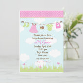 Kleding Babyschoenen Uitnodigingen Meisjes (Staand voorkant)