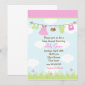 Kleding Babyschoenen Uitnodigingen Meisjes (Voorkant / Achterkant)