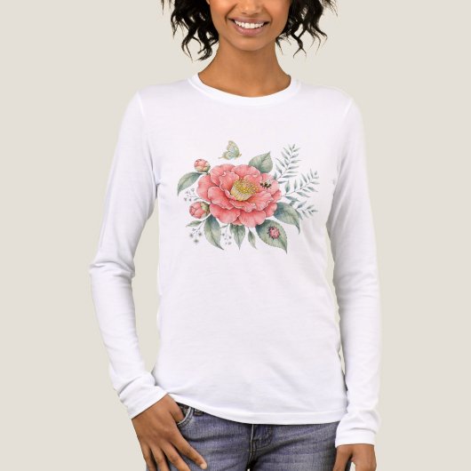 kleding bloemen Tri-Blend shirt (Voorkant volledig)