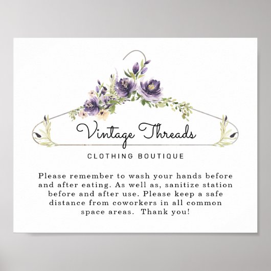 Kleding Boutique Covid Safety Breakroom Poster (Voorkant)