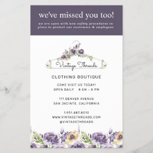 Kleding Boutique Grand Reopening Covid Safety Flyer