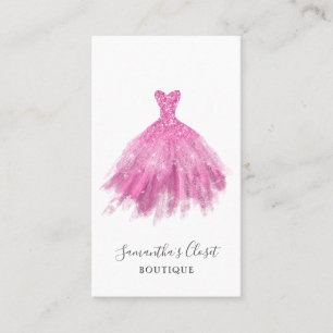 Kleding Boutique Roos Roze Glitter Visitekaartje