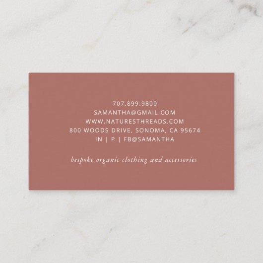 Kleding Boutique Terracotta Bedankt Informatiekaartje (Achterkant)