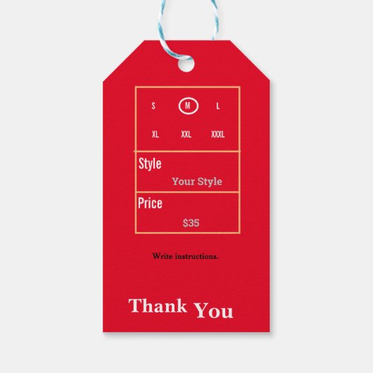Kleding cadeaulabel (Achterkant)